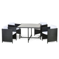 Cube 4-Seater Dining Set with Cream Cushions